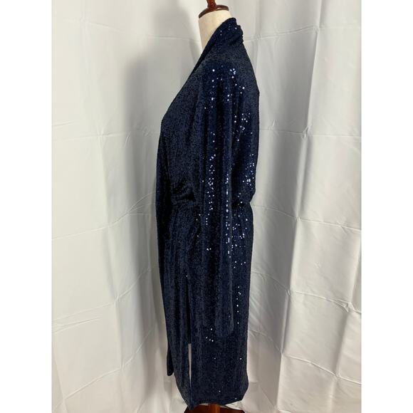 NWT Steve Madden Blue Sequin Showstopper Duster - Size S - Picture 3 of 7